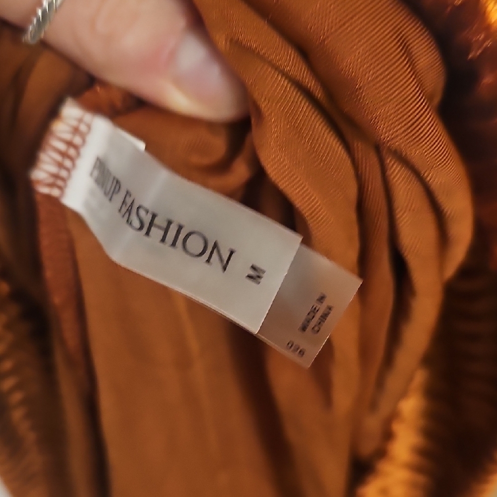 Chic Velvet Maxi Dress in Warm Brown/Burnt Orange - Picture 3 of 6
